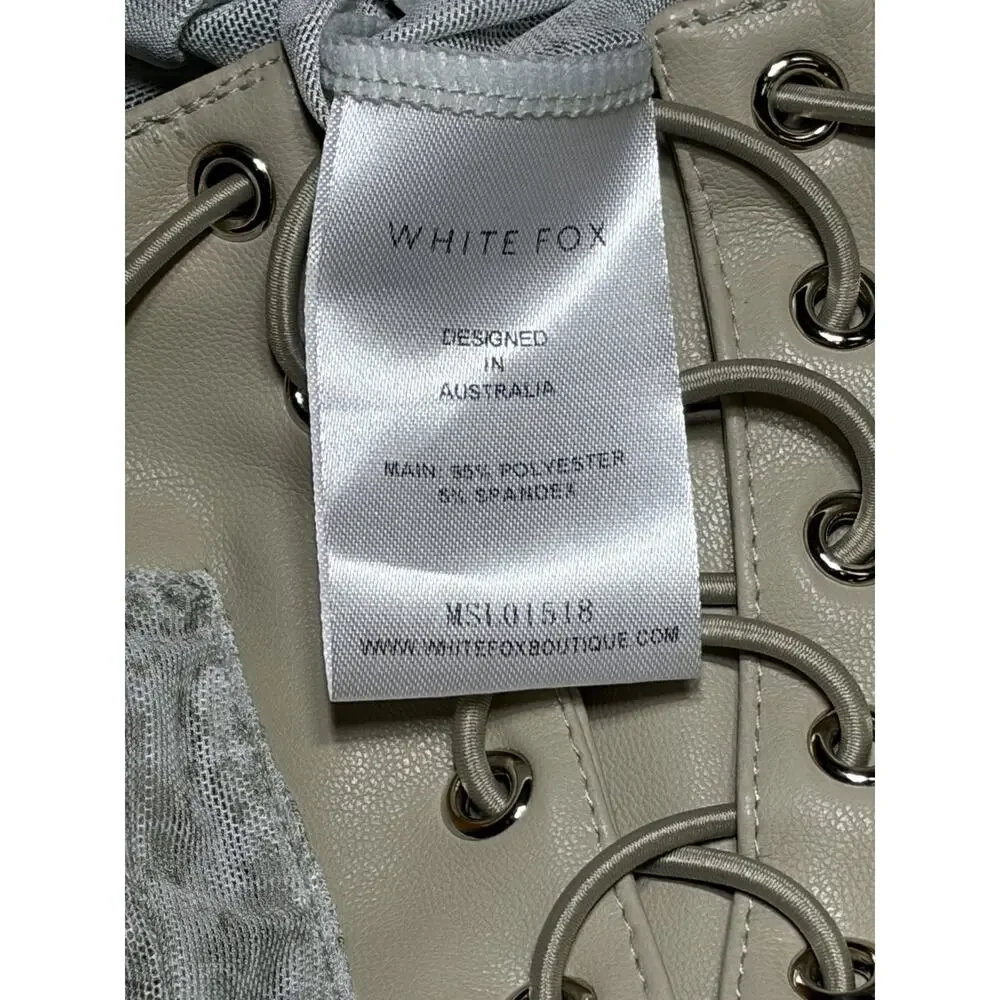 NWT White Fox In Your Glow Pants Halo Mist Size M Sheer Mesh Ruffle Lace Up Y2K